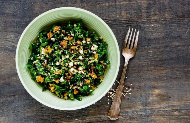 Grünkohl Salat im Teller