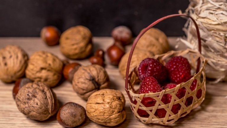 Walnüsse und Himbeeren als Brainfood